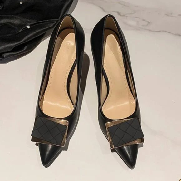 New spring pointed female fine heel deduction temperament single shoes - Picture 1 of 5